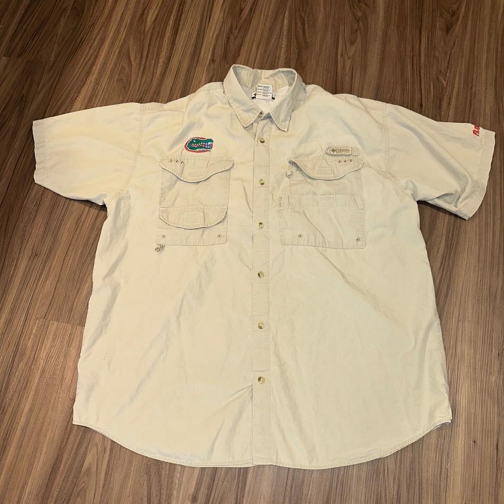 Columbia University of Florida Gators Fishing Shirt Mens‎ XL short sleeve Button